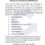 La Comisión de Cosméticos e Higiénicos informa a los asociados de AGEXPORT