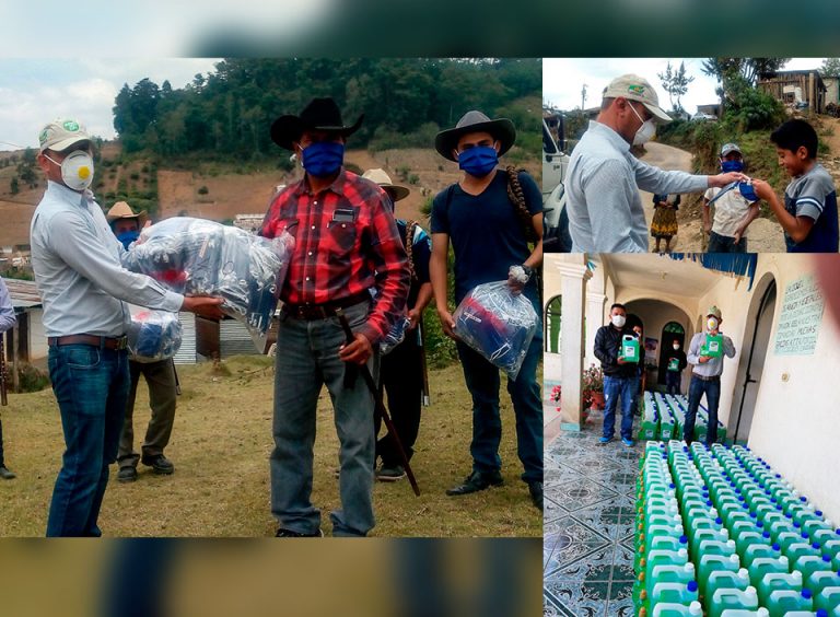 Familias de Patzún reciben mascarillas y jabón en gel para cumplir protocolos de salud e higiene por COVID-19