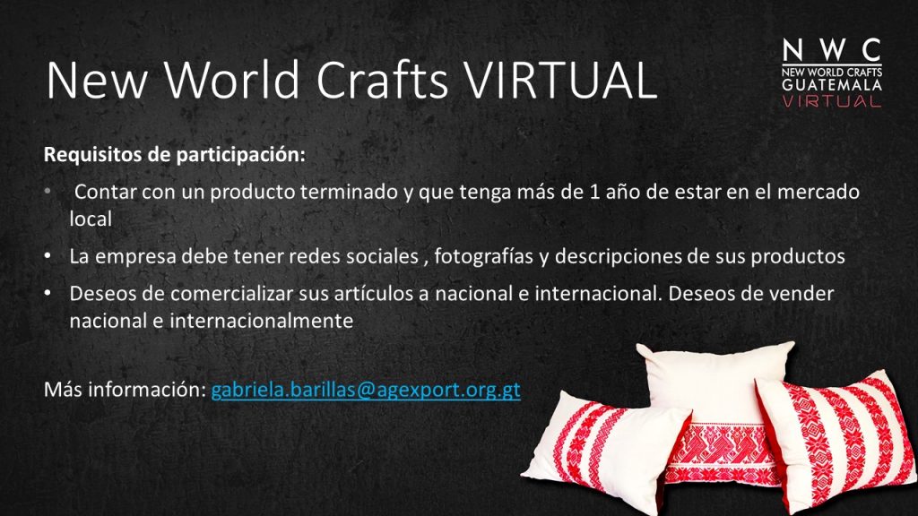 Edición virtual de New World Crafts será la puerta para que productos hechos a mano centroamericanos retomen la internacionalización