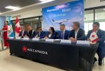 AGEXPORT Y COMITURS celebran la nueva conexión aérea entre Canadá y Guatemala con la llegada de Air Canada